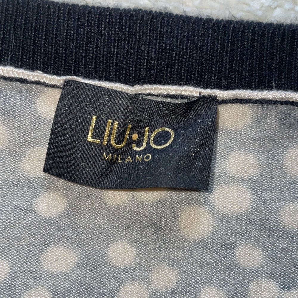 Liu Jo Black and White Dotted Snap Closure Cardigan - Picture 3 of 7